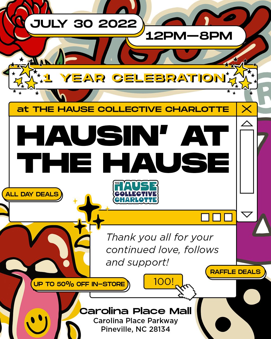 One year celebration flier